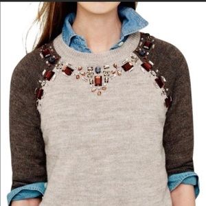 NWOT J Crew Jeweled Sweater Alpaca, Merino Wool